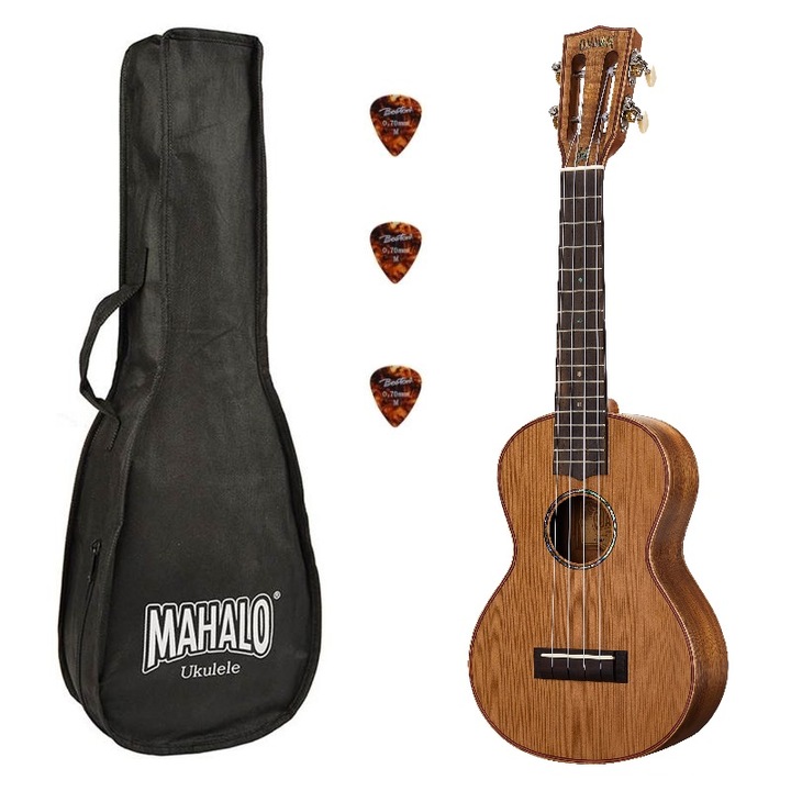 Koncert ukulele készlet, Mahalo MM2, natúr kivitel, 3 húr, tokkal