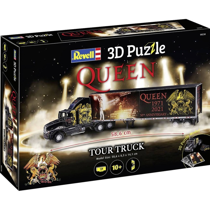 Пъзел, Revell, Камион и ремарке Queen 3D, 128 части