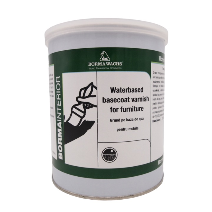 Vízbázisú bútor alapozólakk, beltéri, Borma Wachs, Waterbased basecoat varnish, 1 L
