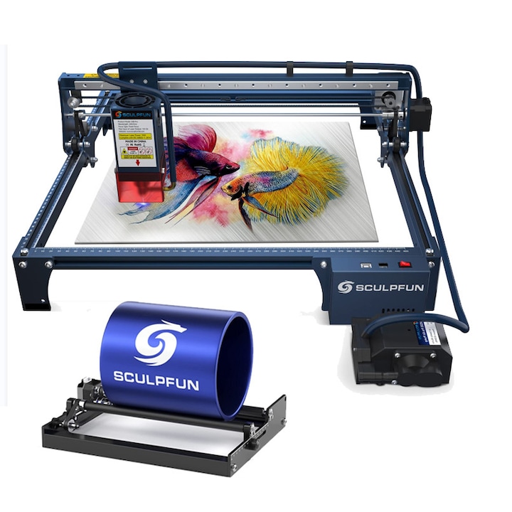 Машина за гравиране, SCULPFUN S30 PRO MAX,,20W, Ротационна ролка