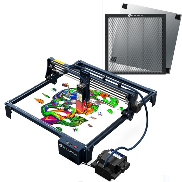 Gravírozógép S30, SCULPFUN, 5W, XL lemez