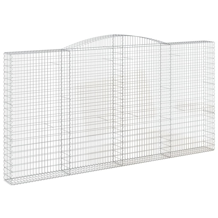 VidaXL 5 db íves horganyzott vas gabion kosár 400x30x200/220 cm 3146934