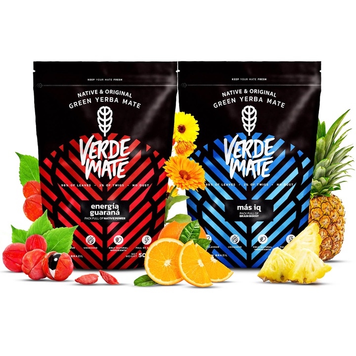 Yerba Mate Tea, Verde Mate Mas IQ Guarana Energia MIX, 1kg