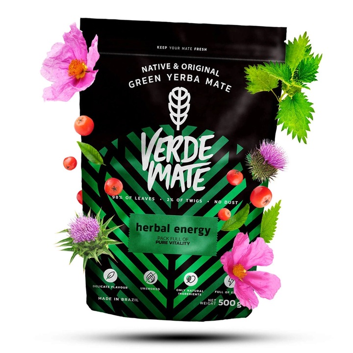 Чай Yerba Mate, Verde Mate Green Herbal Energy, Билков, Бразилия, 500 г
