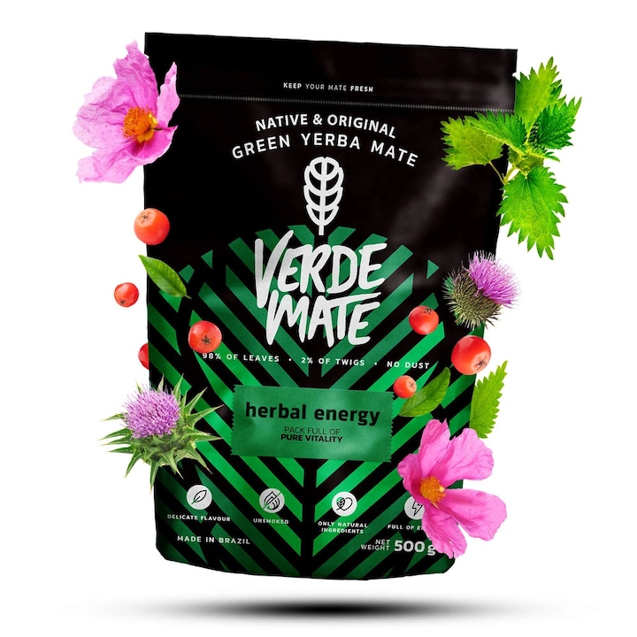 Чай Yerba Mate, Verde Mate Green Herbal Energy, Билков, Бразилия, 500 г