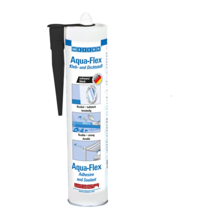 Adeziv si etansant elastic pentru suprafete umede si ude Aqua-Flex MS Polimer, 310 ml, negru