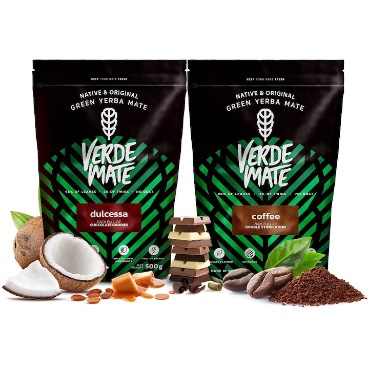 Чай Yerba Mate, Verde Mate 1кг, Кафе Тостада, Дулсеса, Шоколад, Карамел, 2 x 500g