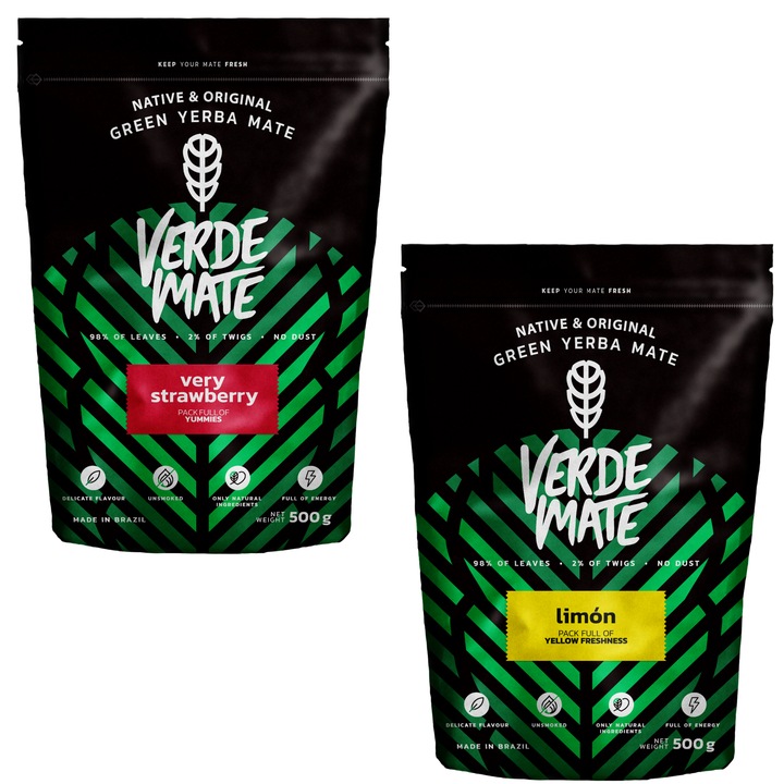 Чай Yerba Mate, Green Mate 1кг, Ягода, Лимон МИКС 2 х 500гр
