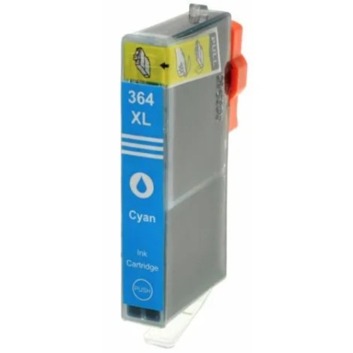 Cartus cerneala (inkjet) TIN compatibil cu HP CB323EE / HP 364XL Cyan - 1250 pagini (10 ml - capacitate mare)
