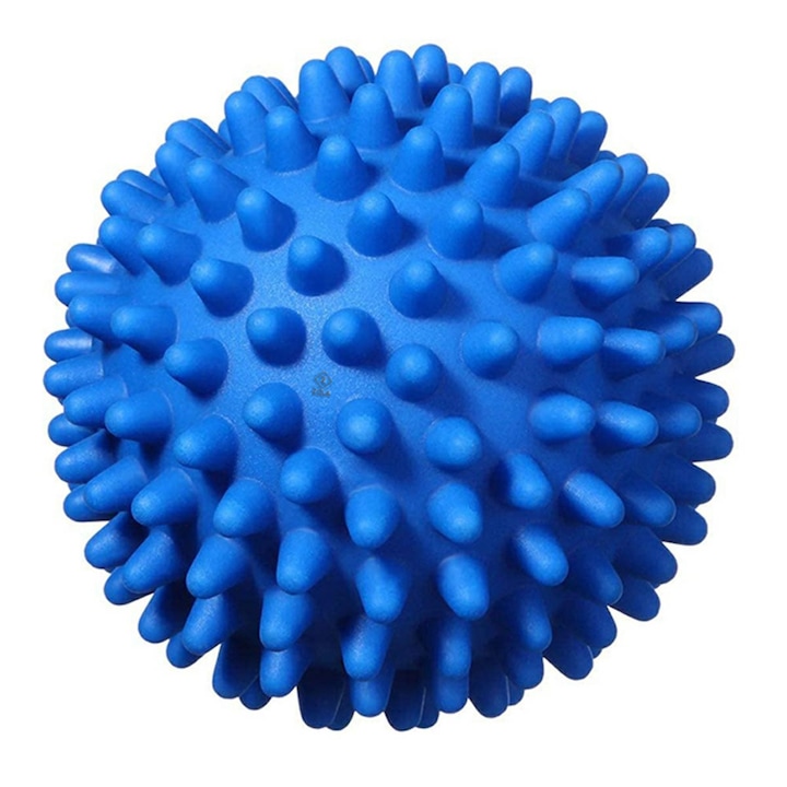 Zola Tüskés labda regeneráló masszázshoz, felgyorsítja a fáradt izmok regenerálódását, műanyag, átmérő 8,5 cm, kék
