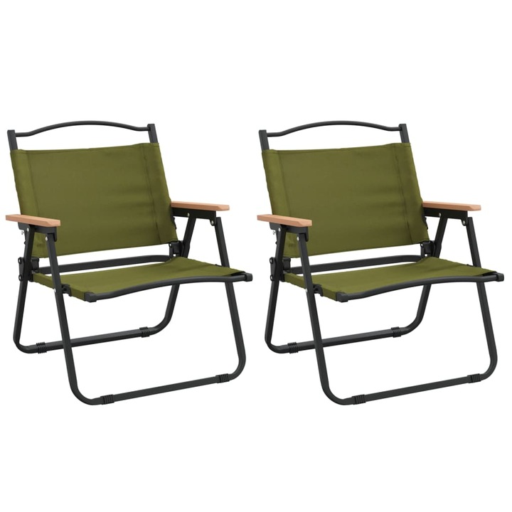 Set 2 scaune camping Zakito Europe, pliabile, verde, 54x43x59 cm