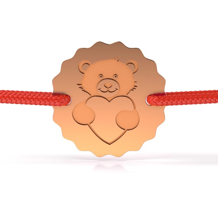 Love bear rózsaszín arany karkötő