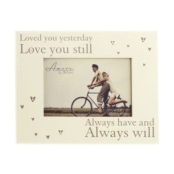 Rama foto, din lemn, Amore by Juliana, crem, cu text  Rama foto, din lemn, Amore by Juliana, crem, cu text