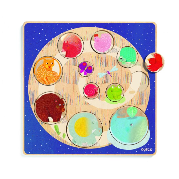 Puzzle din lemn Djeco - Mic-mare