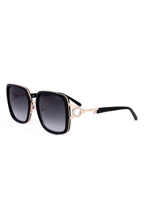 Guess, Ochelari de soare patrati cu lentile in degrade, Auriu, Negru, 56-19-135