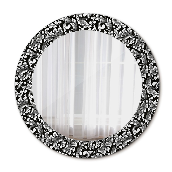 Стенно огледало, Coloray, Орнамент, Кръгло, Червено, рамка, Ø60 см, 010090550090300030049