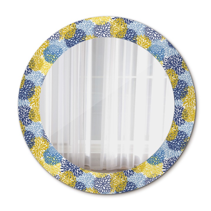 Fali tükör, Wallfluent, Astral virágok, Kerek, Többszínű, Ø60 cm, 010090550090300029902