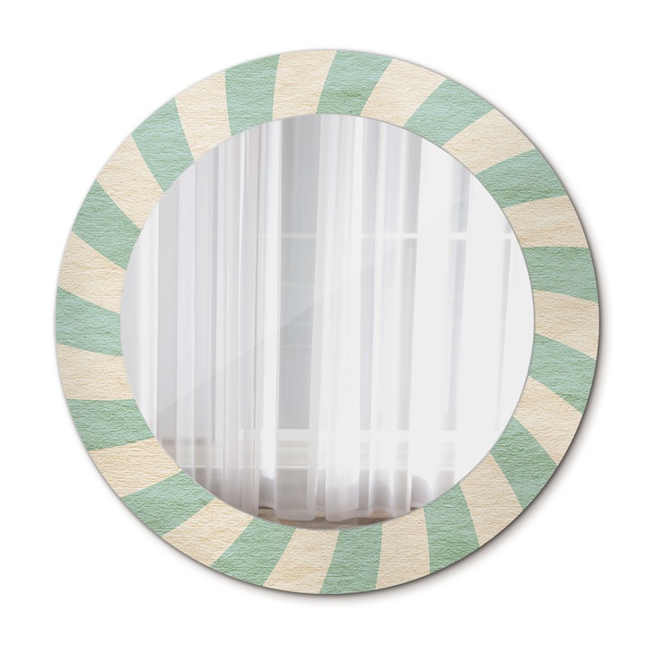 Fali tükör, Wallfluent, Retro pasztell modell, Kerek, Bézs, Ø60 cm, 010090550090300072579