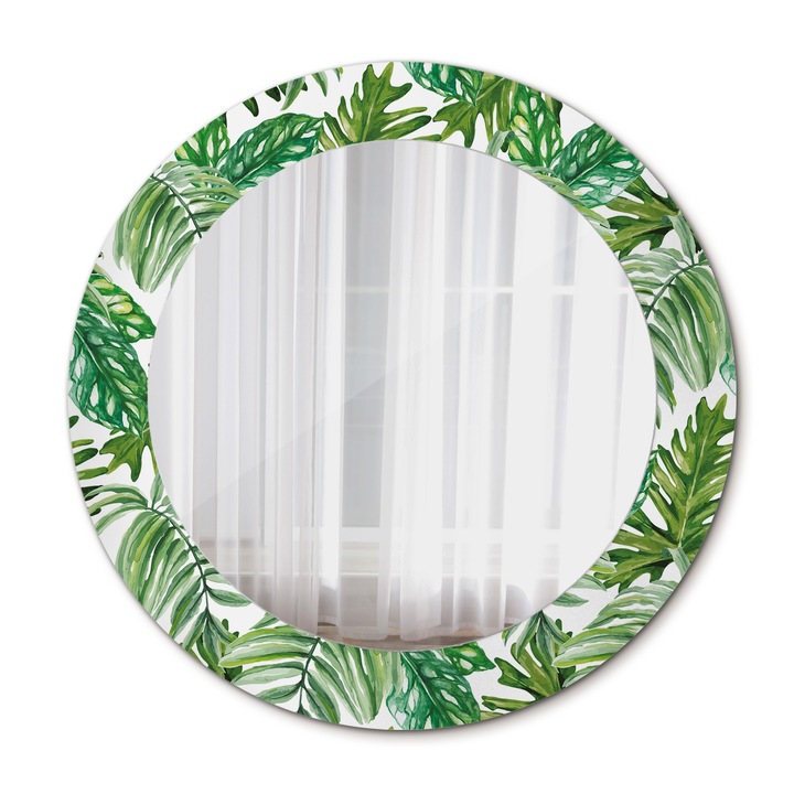 Fali tükör, Wallfluent, Elhagyva a dzsungelt, Kerek, Zöld, Ø60 cm, 010090550090300012048