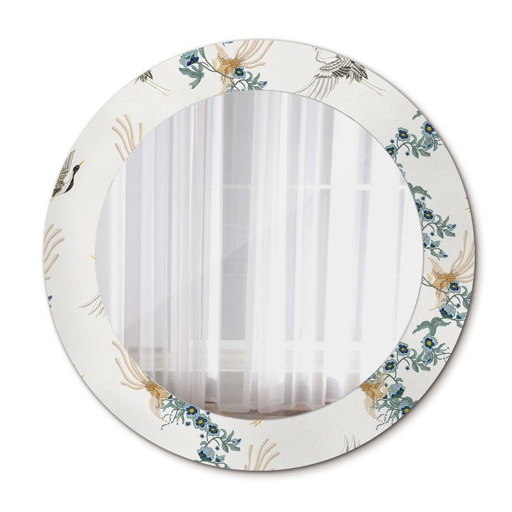 Стенно огледало, Coloray, Chinoserie, Кръгло, Кафяво, рамка, Ø60 см, 010090550090300011877