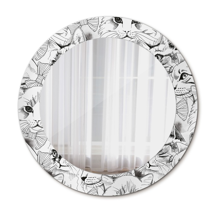 Fali tükör, Wallfluent, Macskák, Kerek, Többszínű, Ø60 cm, 010090550090300011592