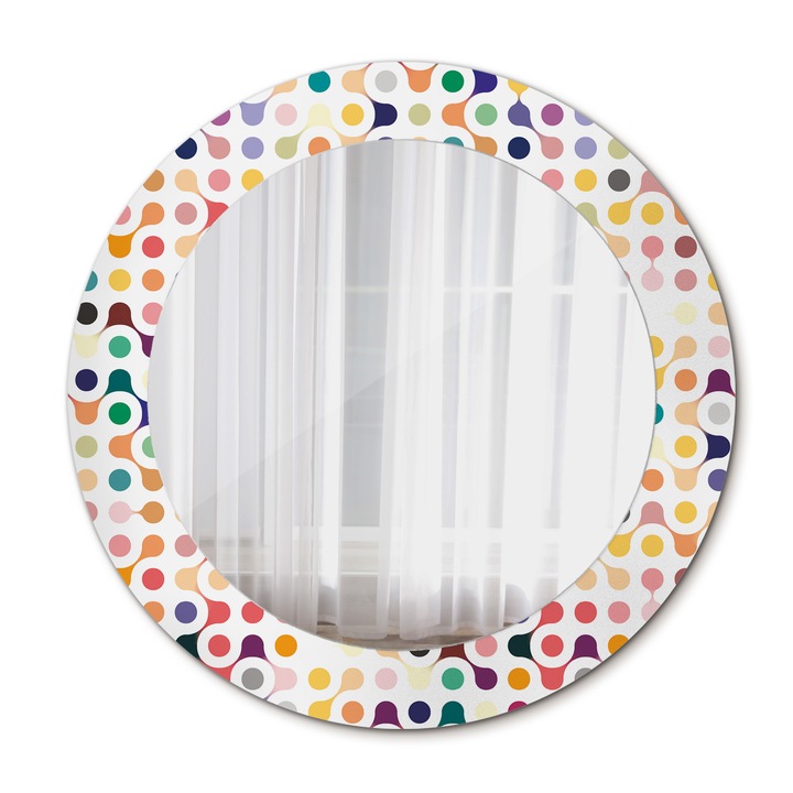 Fali tükör, Wallfluent, Pop Art Dots, Kerek, Többszínű, Ø60 cm, 010090550090300072577