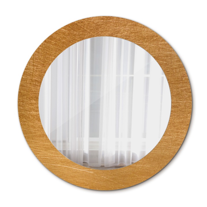 Fali tükör, Wallfluent, Vintage loft stílusú, Kerek, Arany, Ø60 cm, 010090550090300072607