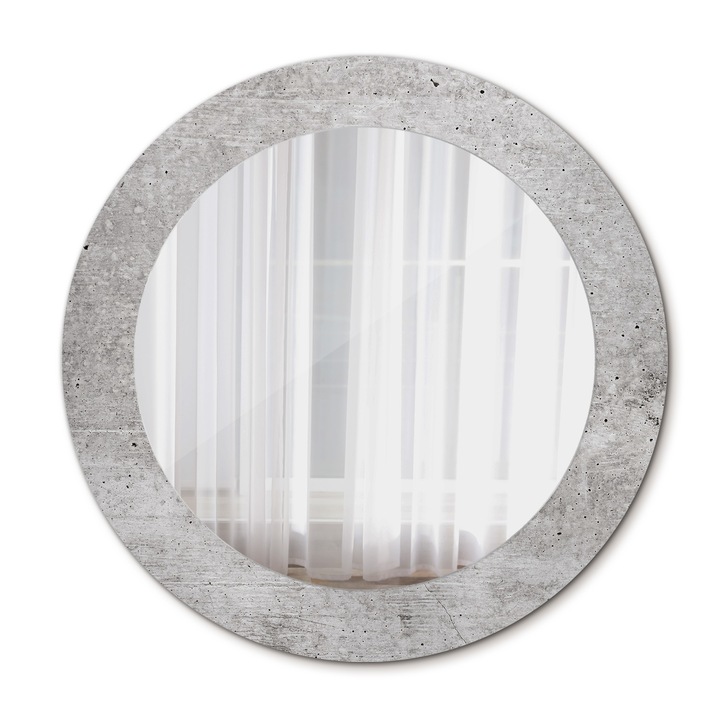 Fali tükör, Wallfluent, Beton, Kerek, Szürke, Ø60 cm, 010090550090300027807