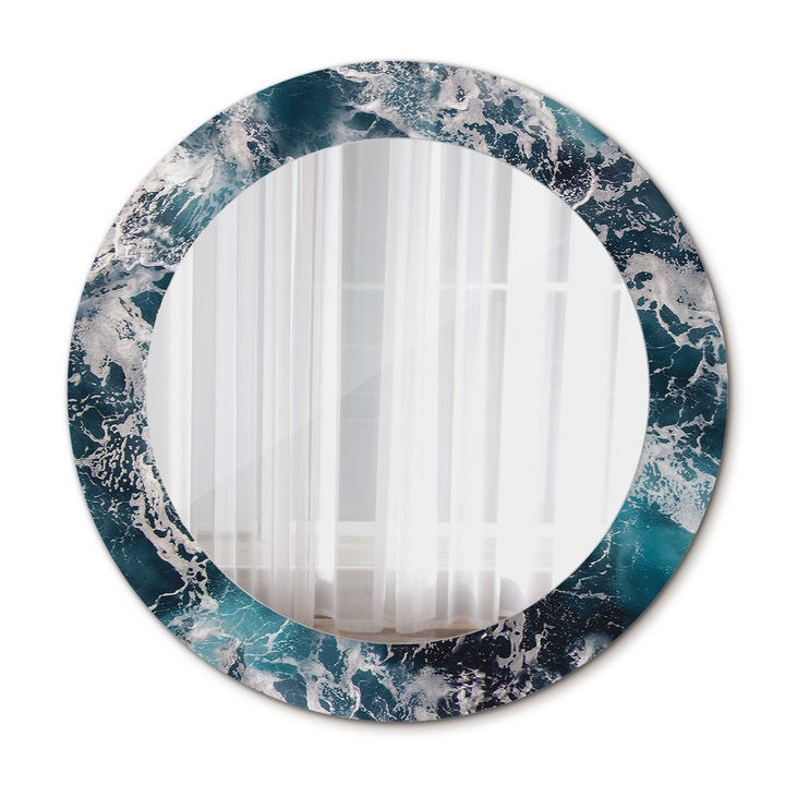 Oglinda de perete, Coloray, Marea Furtunoasa, Rotunda, Roz, rama, Ø60 cm, 010090550090300072564