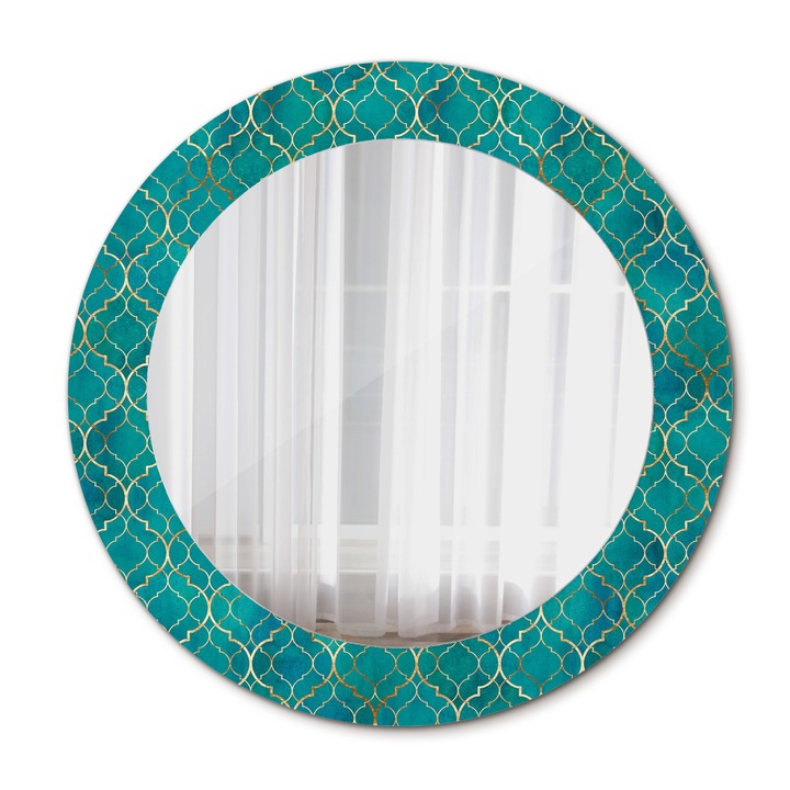 Fali tükör, Wallfluent, Színkompozíció, Kerek, Türkiz, Ø60 cm, 010090550090300072596