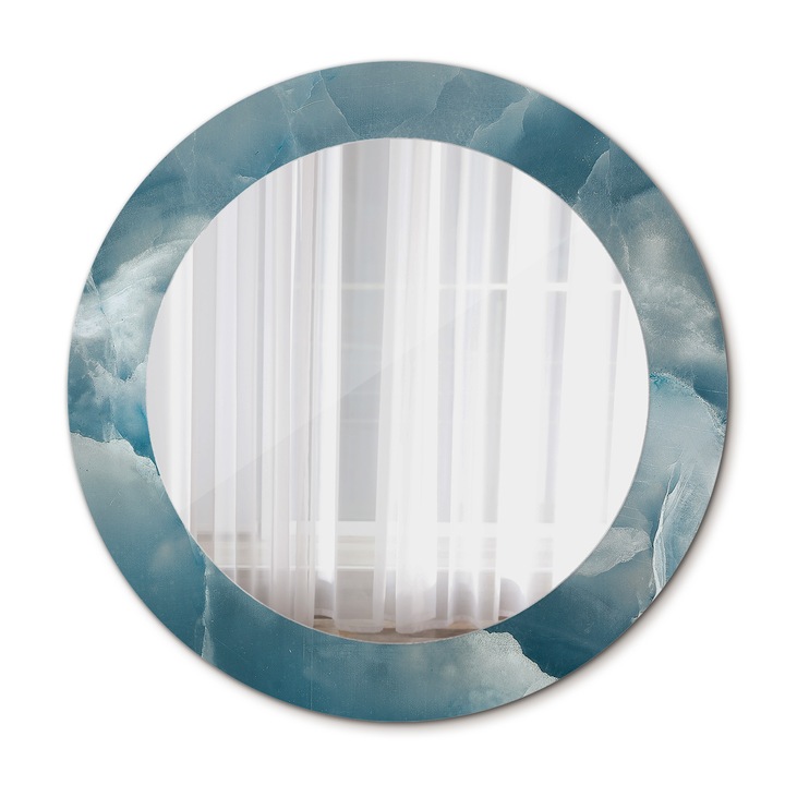 Oglinda de perete, Coloray, Marmura Onix Albastru, Rotunda, Albastru, rama, Ø60 cm, 010090550090300053849