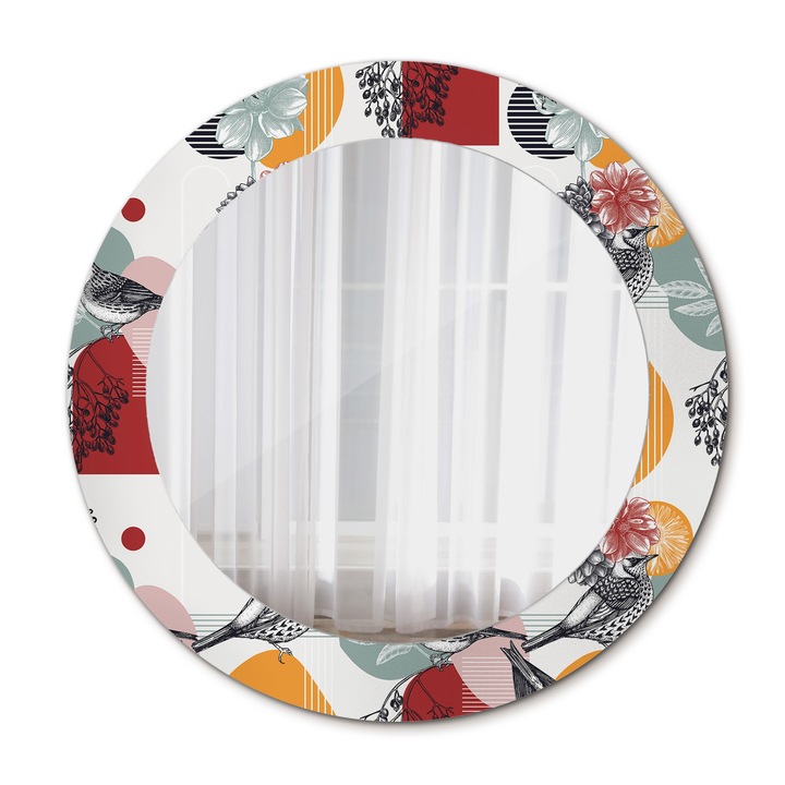 Fali tükör, Wallfluent, CLAP VINTAGE, Kerek, Többszínű, Ø60 cm, 010090550090300072642