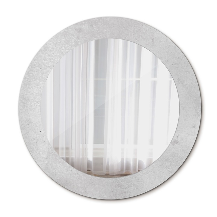 Oglinda de perete, Coloray, Textura Betonului, Rotunda, Roz, rama, Ø60 cm, 010090550090300053873