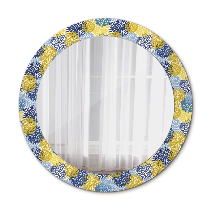 Fali tükör, Wallfluent, Astral virágok, Kerek, Többszínű, Ø70 cm, 010090550100300029902