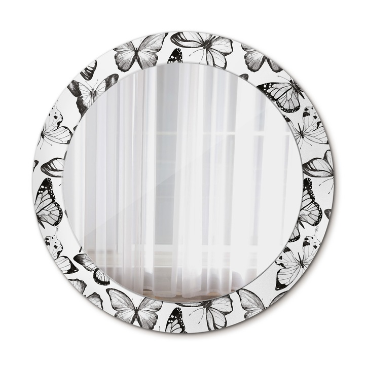 Fali tükör, Wallfluent, Pillangók, Kerek, Többszínű, Ø70 cm, 010090550100300012398