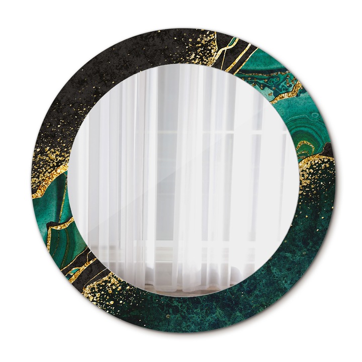 Fali tükör, Wallfluent, Márványzöld, Kerek, Zöld, Ø60 cm, 010090550090300053845