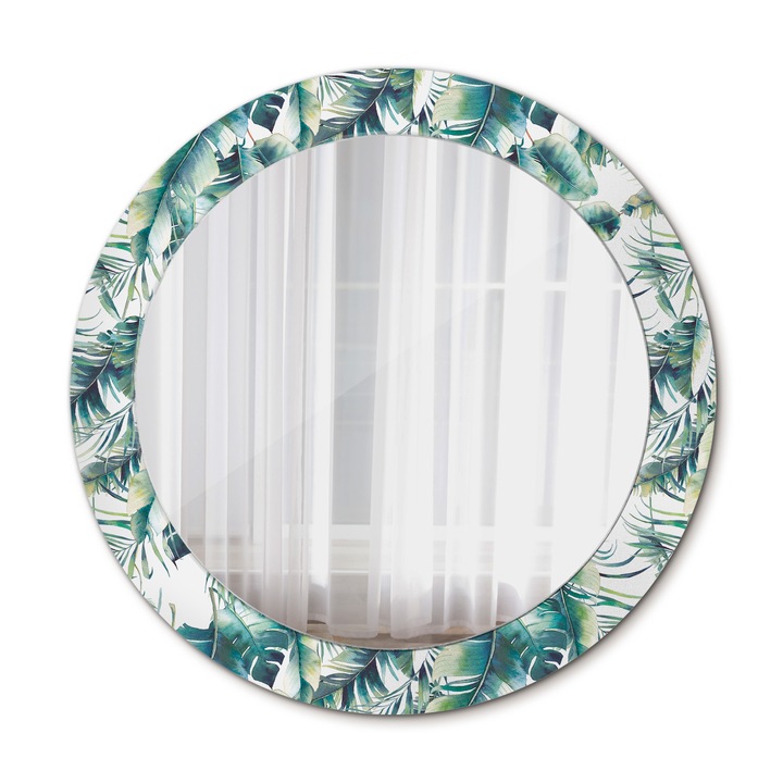 Fali tükör, Wallfluent, Levelek, Kerek, Zöld, Ø70 cm, 010090550100300011585