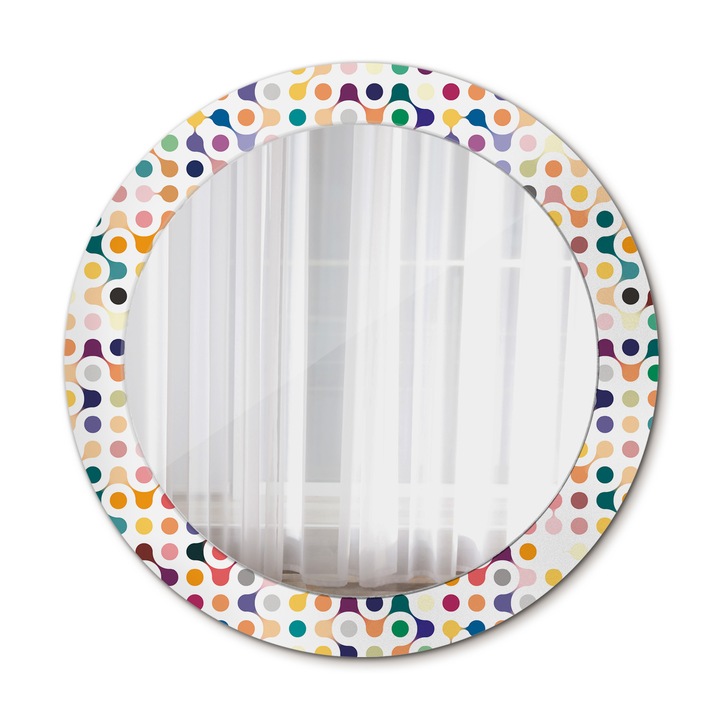 Fali tükör, Wallfluent, Pop Art Dots, Kerek, Többszínű, Ø70 cm, 010090550100300072577