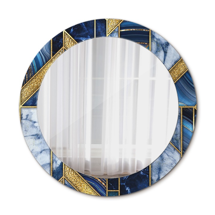 Fali tükör, Wallfluent, Modern márvány, Kerek, Arany, Ø70 cm, 010090550100300020906