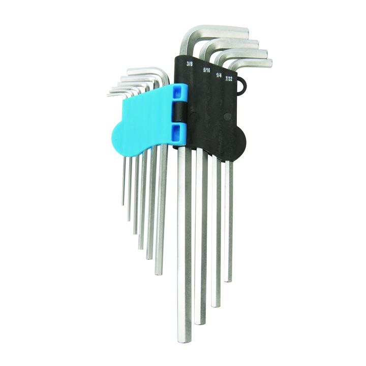 Set 10 chei tip HEX, marimi imperiale, 1/16", 1/20", 5/64", 1/8", 5/32", 3/16", 7/32", 1/4", 5/16" & 3/8", Silverline