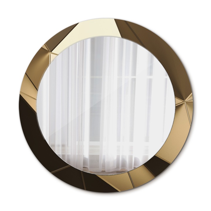 Fali tükör, Wallfluent, Modern absztrakció, Kerek, Bézs, Ø70 cm, 010090550100300053937