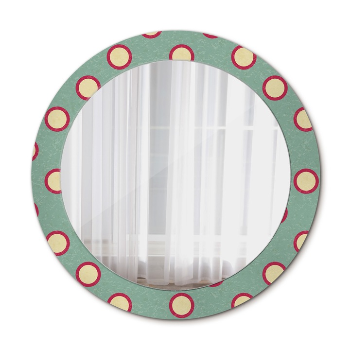 Fali tükör, Wallfluent, Pontos, Kerek, Türkiz, Ø70 cm, 010090550100300072633
