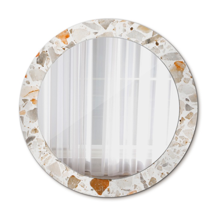 Fali tükör, Wallfluent, Laster stílusú, Kerek, Fehér, Ø70 cm, 010090550100300072588