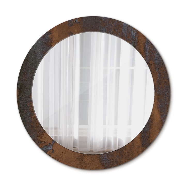 Oglinda de perete, Coloray, Rustic Metalic, Rotunda, Negru, rama, Ø70 cm, 010090550100300053928