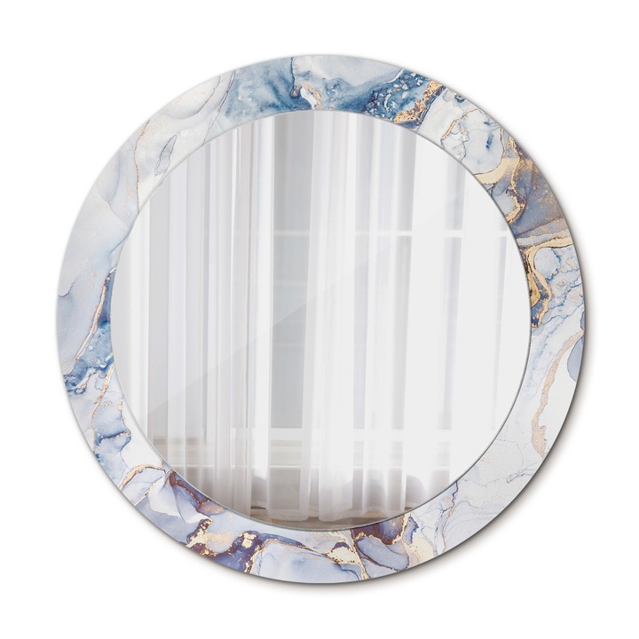 Fali tükör, Wallfluent, Absztrakt művészet, Kerek, Kék, Ø70 cm, 010090550100300053838