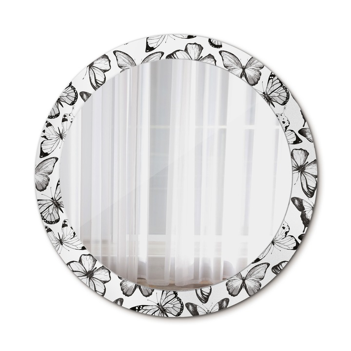 Fali tükör, Wallfluent, Pillangók, Kerek, Többszínű, Ø80 cm, 010090550110300012398