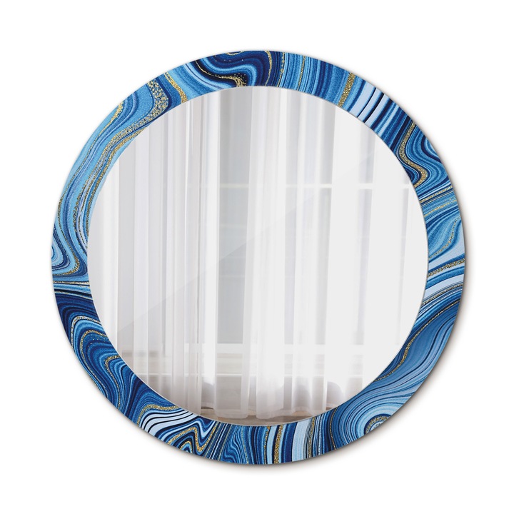 Fali tükör, Wallfluent, Marble River, Kerek, Arany, Ø80 cm, 010090550110300020892