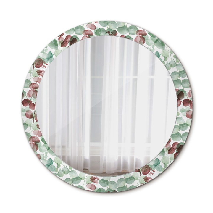 Fali tükör, Wallfluent, Eukaliptusz, Kerek, Többszínű, Ø80 cm, 010090550110300012273