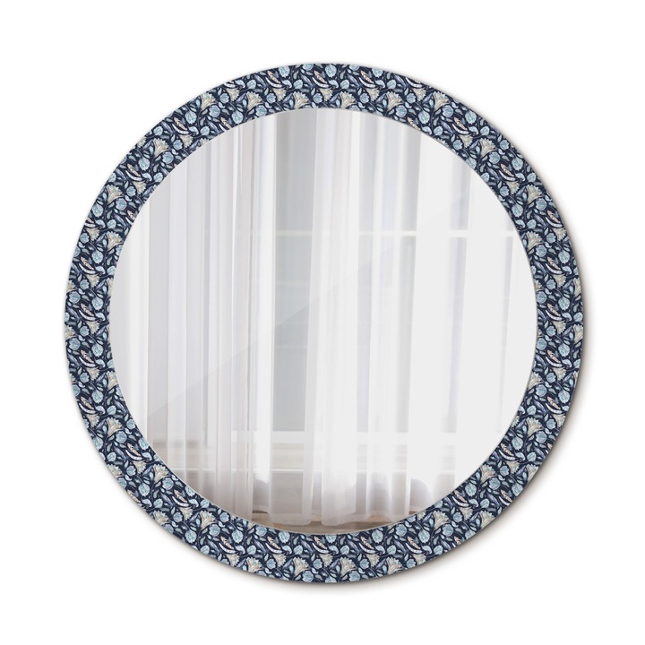 Oglinda de perete, Coloray, Boho Patterin, Rotunda, Negru, rama, Ø80 cm, 010090550110300012788