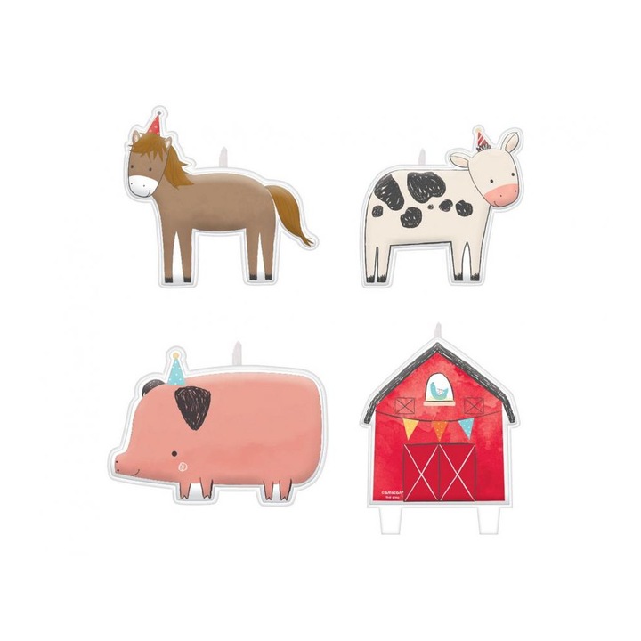 Комплект от 4 свещи за торта, модел за рожден ден в хамбар